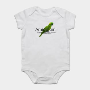 Amigurumi with Parrot and black lettering Baby Bodysuit